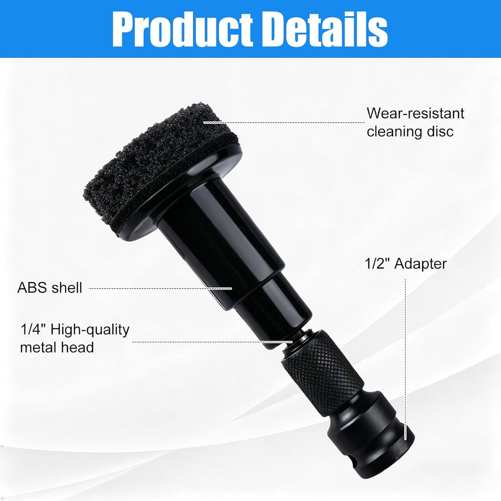 12Pcs Wheel Hub Cleaning Tool & Wire Wheel Kit -Quick Rust Removal | Fits Power Drill & 1/2" Impact Wrenches,Wheel Hub Resurfacing Kit with 6 cleaning pads,3 wire wheels,1rust remover brush