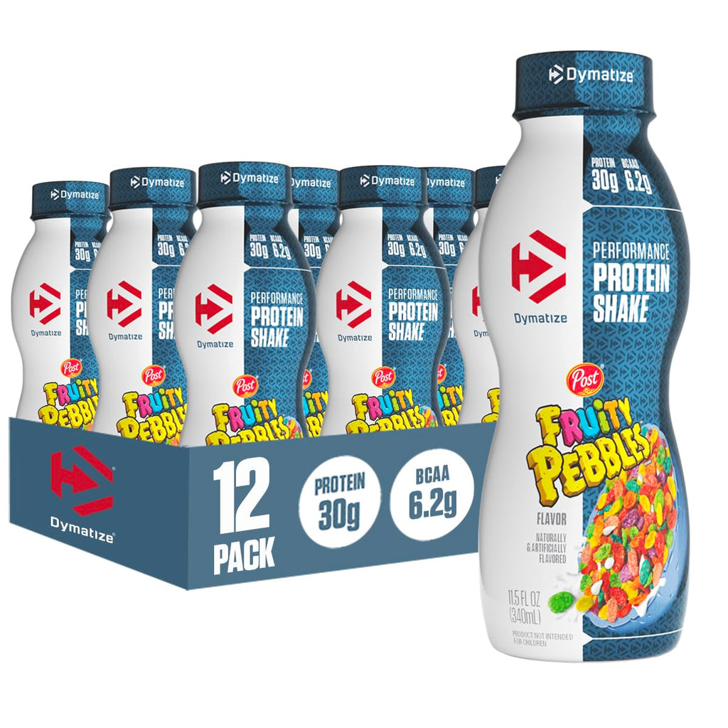 Dymatize 30g High Protein Performance Shake, Fruity Pebbles, 12 Pack