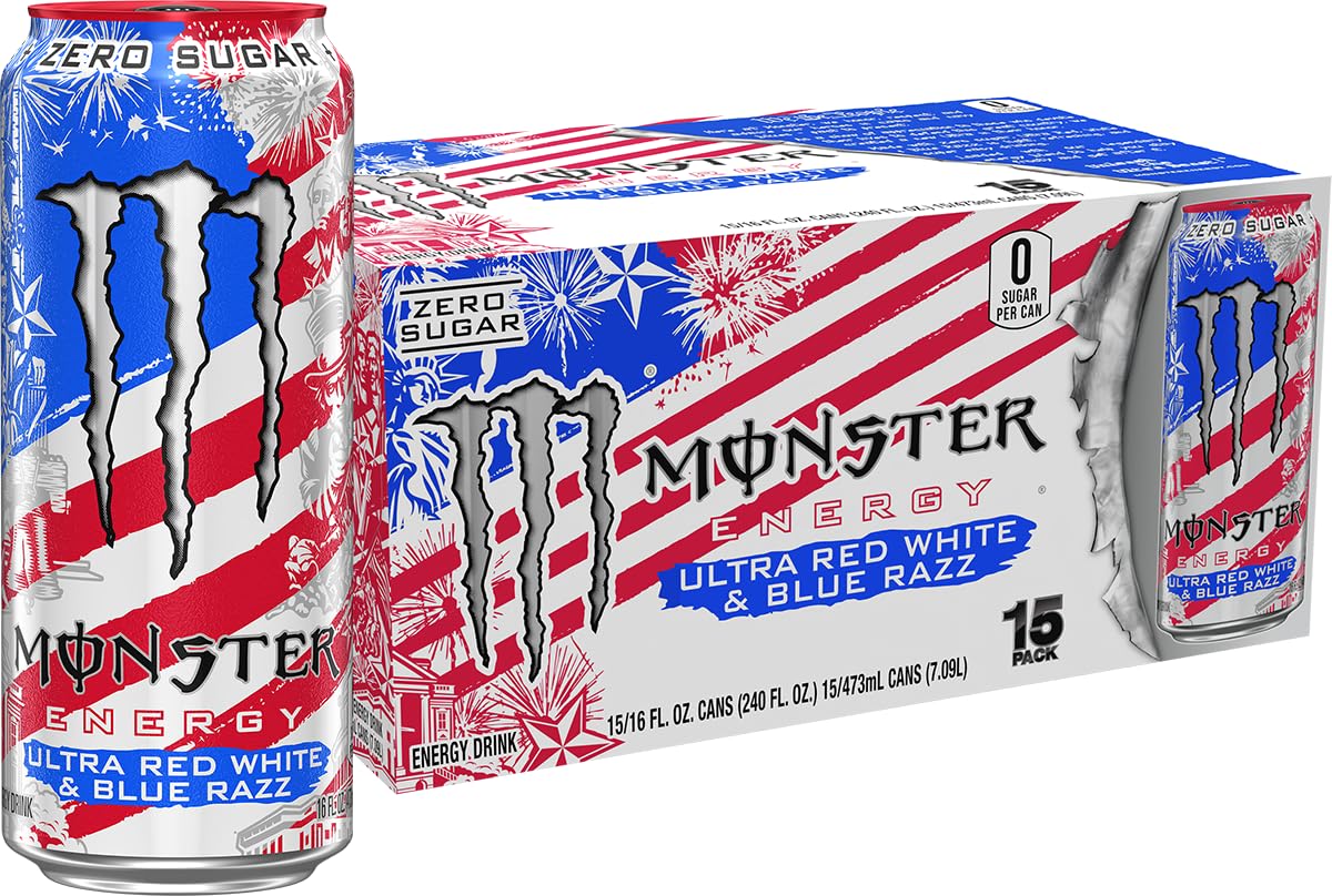 Monster Energy Ultra Black, Sugar Free Energy Drink, 16 Ounce