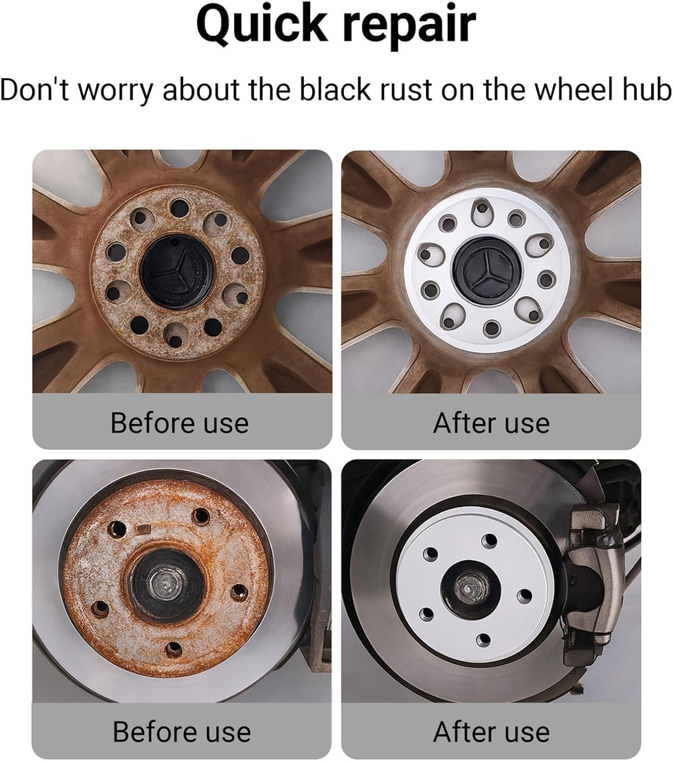 Wheel Hub Cleaning Kit, Brake Dust Remover Wheel Cleaning Sets | Extra 15 Pads,Holder and Adapte Fits for Power Drill or 1/2" Impact Driven Wrenches Black