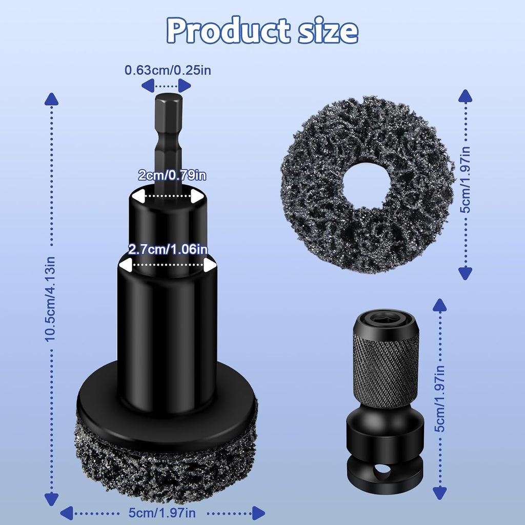 Wheel Hub Cleaning Kit,Wheel Hub Resurfacing Kit,Brake Hub Cleaning Kit | Includes 5 Pads,Fits Power Drill or 1/2" Impact Driven Wrenches - Quick Rust Removal for Lug Studs and Rotors