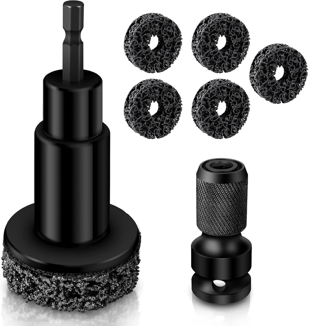 Wheel Hub Cleaning Kit,Wheel Hub Resurfacing Kit,Brake Hub Cleaning Kit | Includes 5 Pads,Fits Power Drill or 1/2" Impact Driven Wrenches - Quick Rust Removal for Lug Studs and Rotors