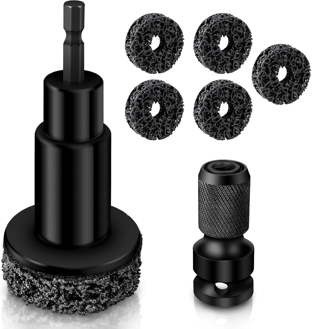 Wheel Hub Cleaning Kit,Wheel Hub Resurfacing Kit,Brake Hub Cleaning Kit | Includes 5 Pads,Fits Power Drill or 1/2" Impact Driven Wrenches - Quick Rust Removal for Lug Studs and Rotors