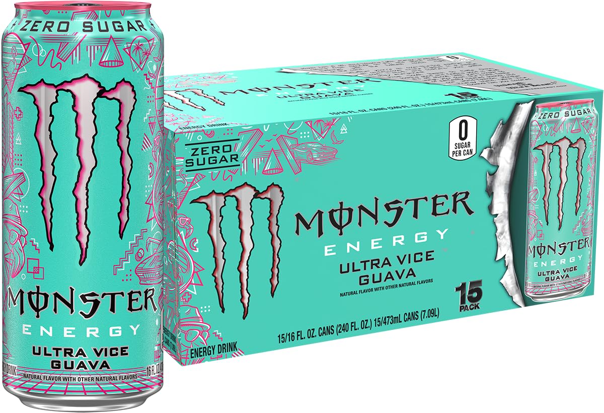 Monster Energy Ultra Black, Sugar Free Energy Drink, 16 Ounce