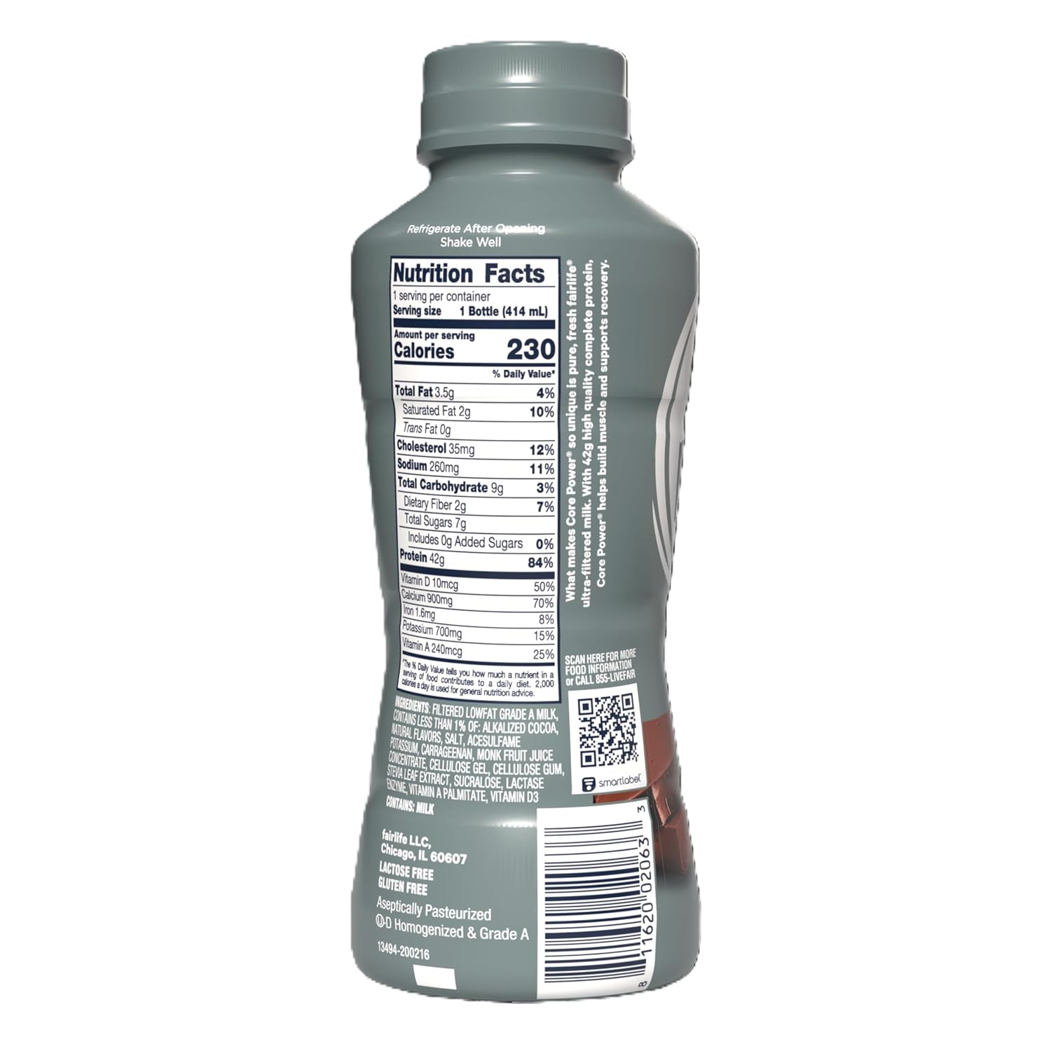 Core Power Fairlife Elite 42g High Protein Milk Shakes For kosher diet, Ready to Drink for Workout Recovery, Chocolate, 14 Fl Oz (Pack of 12), Liquid, Bottle