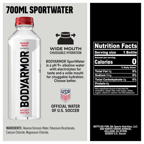 BODYARMOR SportWater, High Alkaline Water Pack + Electrolytes, 0.7L (24 Pk)