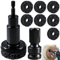12Pcs Wheel Hub Cleaning Tool & Wire Wheel Kit -Quick Rust Removal | Fits Power Drill & 1/2" Impact Wrenches,Wheel Hub Resurfacing Kit with 6 cleaning pads,3 wire wheels,1rust remover brush