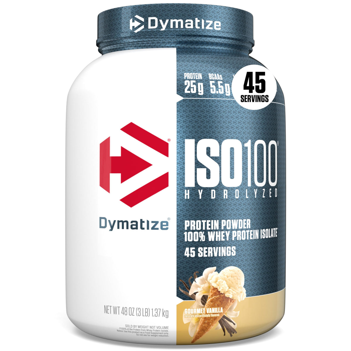 Dymatize ISO100 Protein Powder, 100% Whey Isolate, Gourmet Vanilla