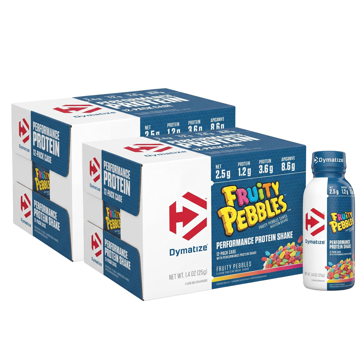 Dymatize 30g High Protein Performance Shake, Fruity Pebbles, 12 Pack