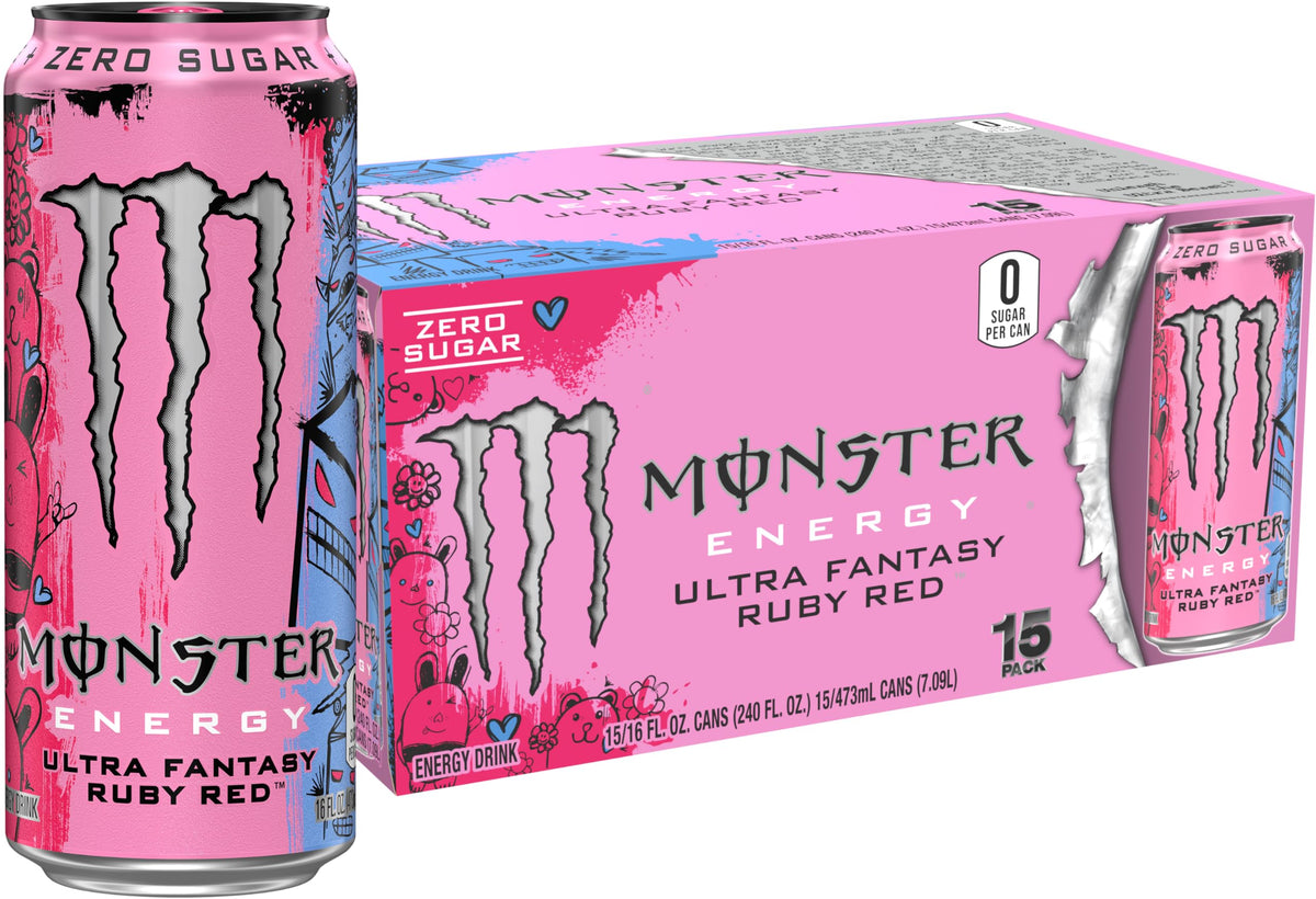 Monster Energy Ultra Black, Sugar Free Energy Drink, 16 Ounce